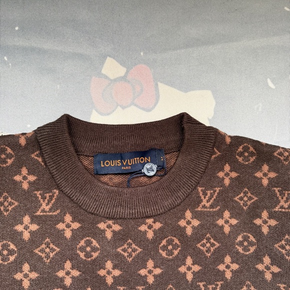 Louis Vuitton Monogram Print Crew Neck Knit Sweater - Picture 2 of 7